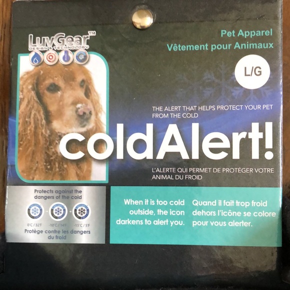 New LuvGear Cold Alert reversible pet jacket. Sz L. Gray with little white moose - Picture 15 of 16